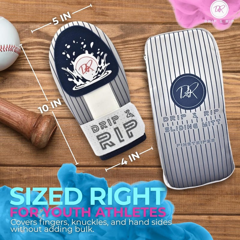 Drip & Rip Sliding Mitt Youth for Baseball & Softball - Ice Cream Sliding Mitt Design with Hand Protection - Base Running, Breathable, Durable, Ambidextrous - Ages 10+ - Image 5